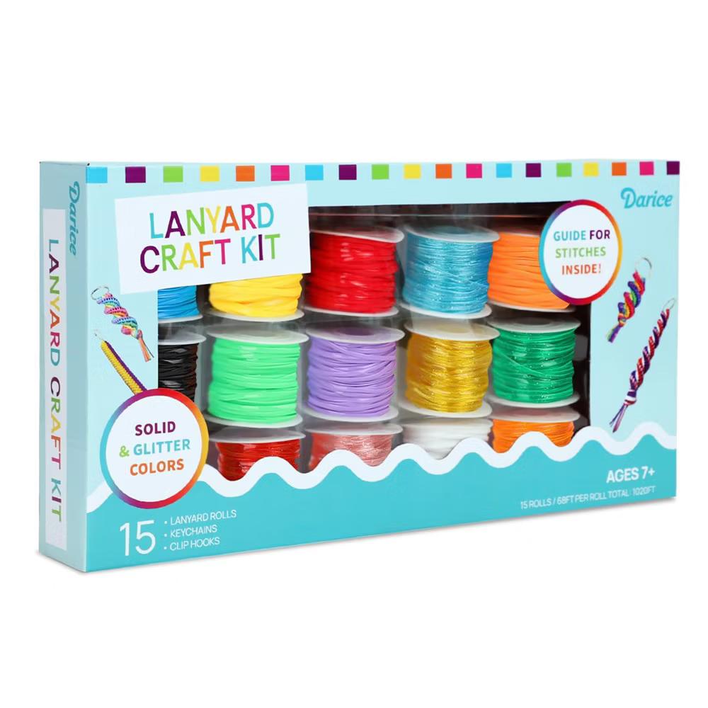 Darice Lanyard String Kit - 15 Pack Plastic Gimp String. - Image 3