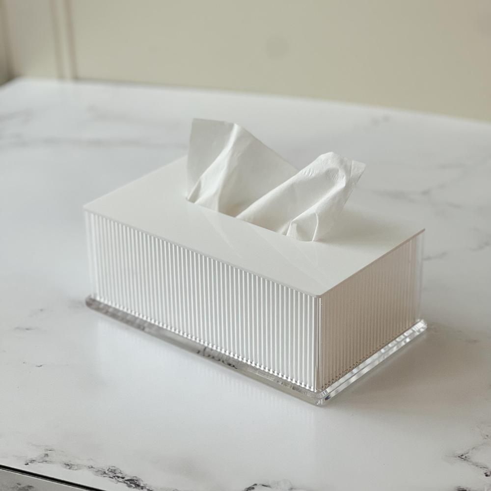 Kinor Lucite Corrugated Tissue Box - Image 4