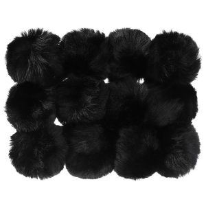 Fluffy Soft Elastic Faux Fur Pom Poms for Hats DIY Scarves Gloves 12 Pcs