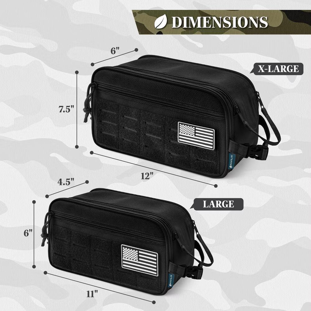 Tactical Toiletry Bag for Men, Hygiene Travel Bag, Military Dopp Kit, Water Resistant Molle Pouch, Shaving Grooming Organizer Case - Image 4