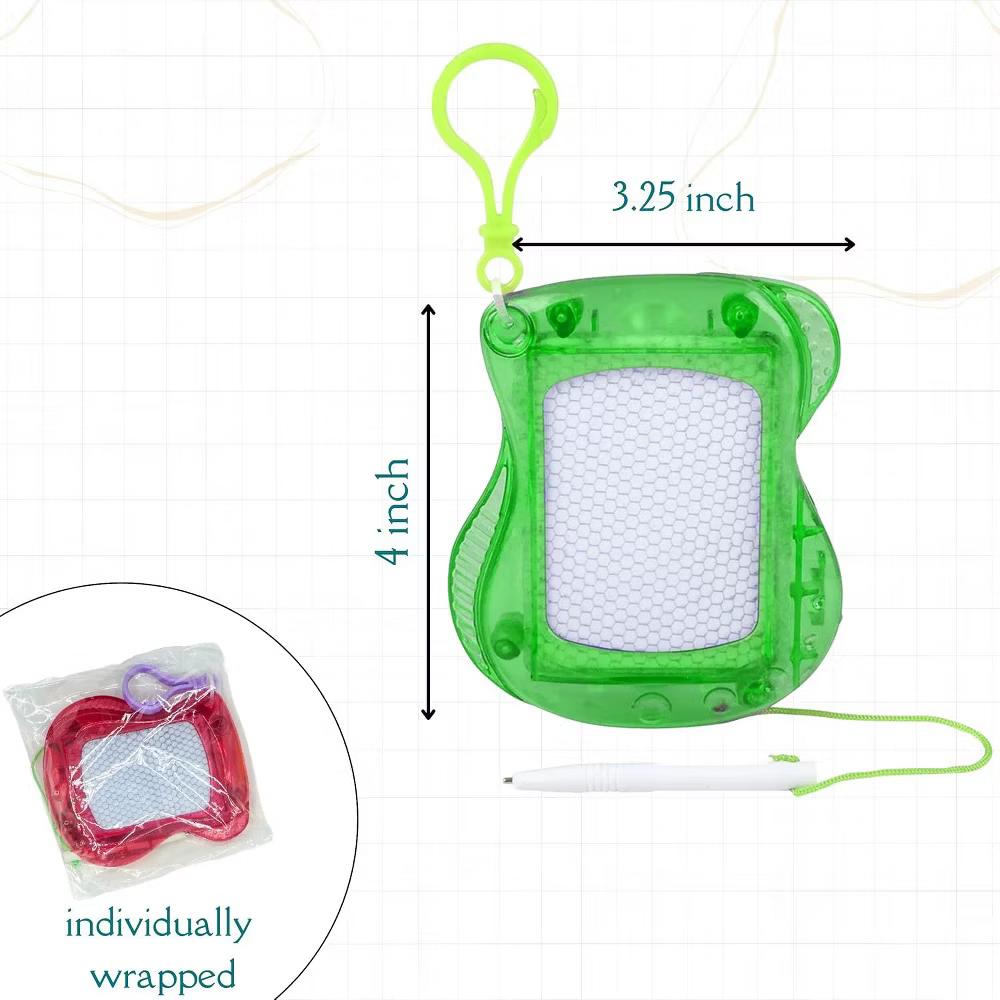 4E’s Novelty 12-Pack Mini Drawing Board Keychains – Erasable Doodle Pads for Kids Party Favors & Classroom Use - Image 6