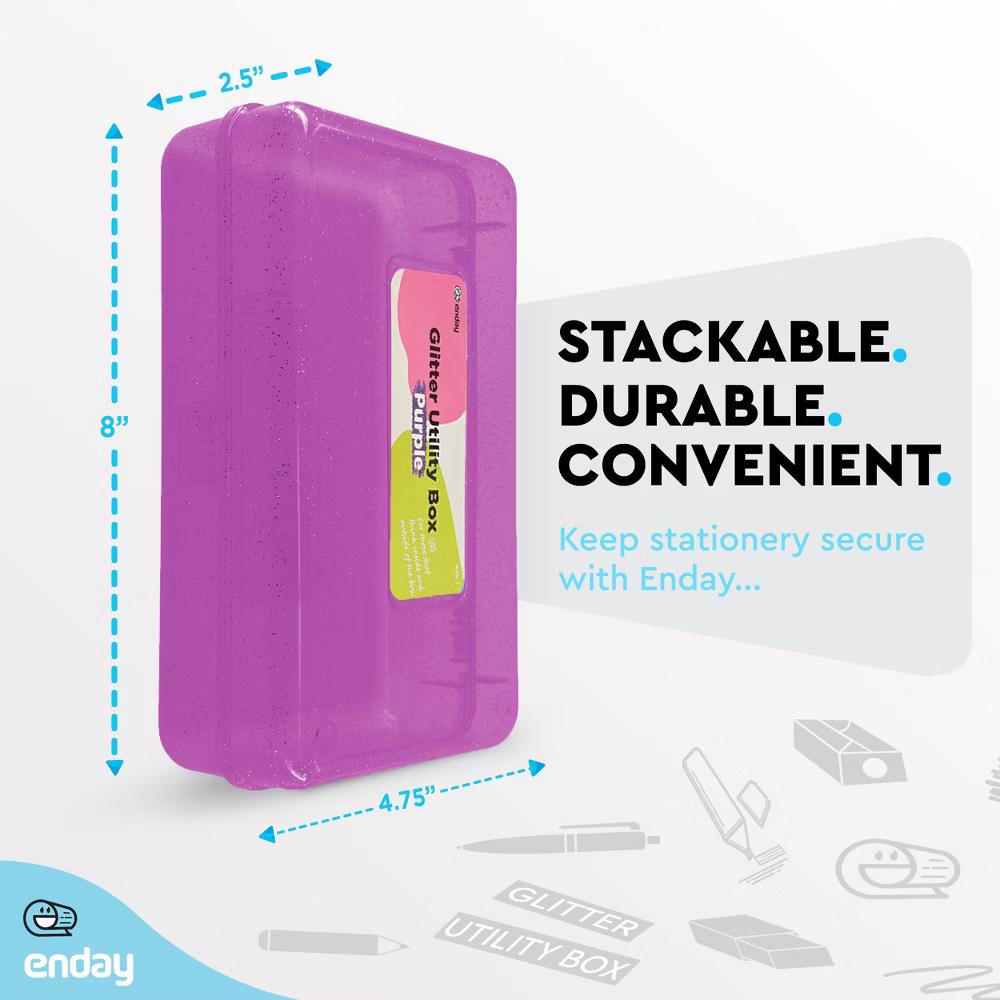 Plastic Pencil Box with Snap Closure Lids, Small Utility Storage Crayon School and Office Supplies Case Organizer - Image 28