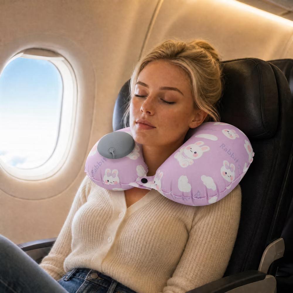 Ice Silk Inflatable Travel Pillow 1 Pc - Image 33