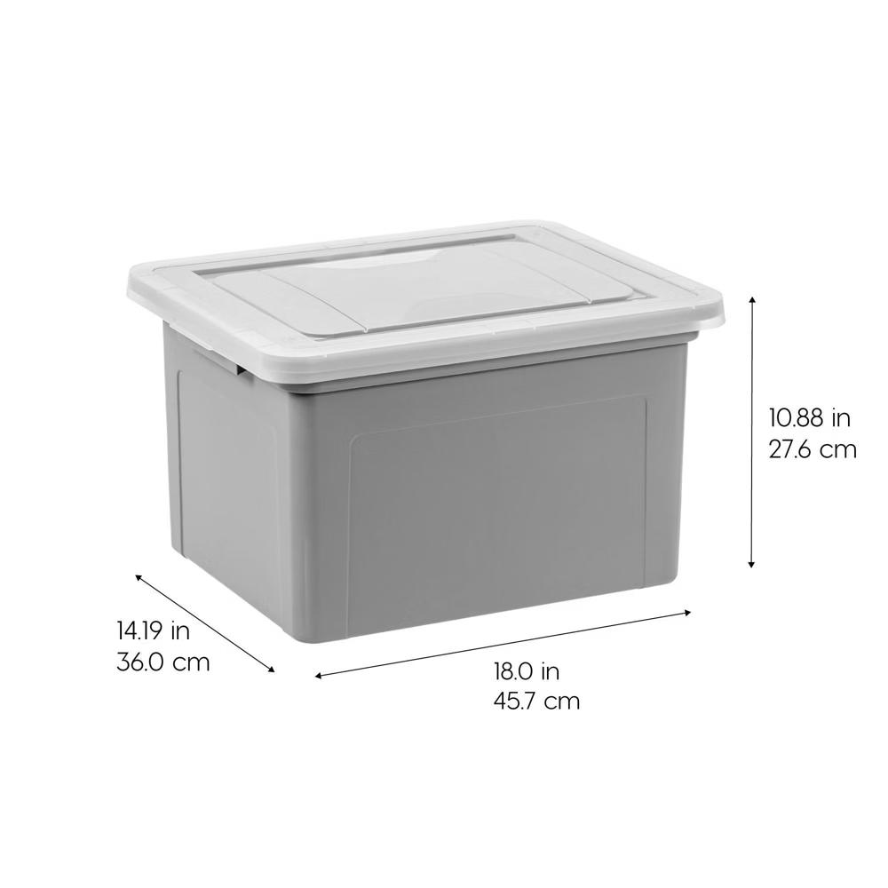 32qt 3pk Letter Plastic File Box: Hanging File Folders Storage Bin, File Organizer, Gray, No Assembly Required - Image 7
