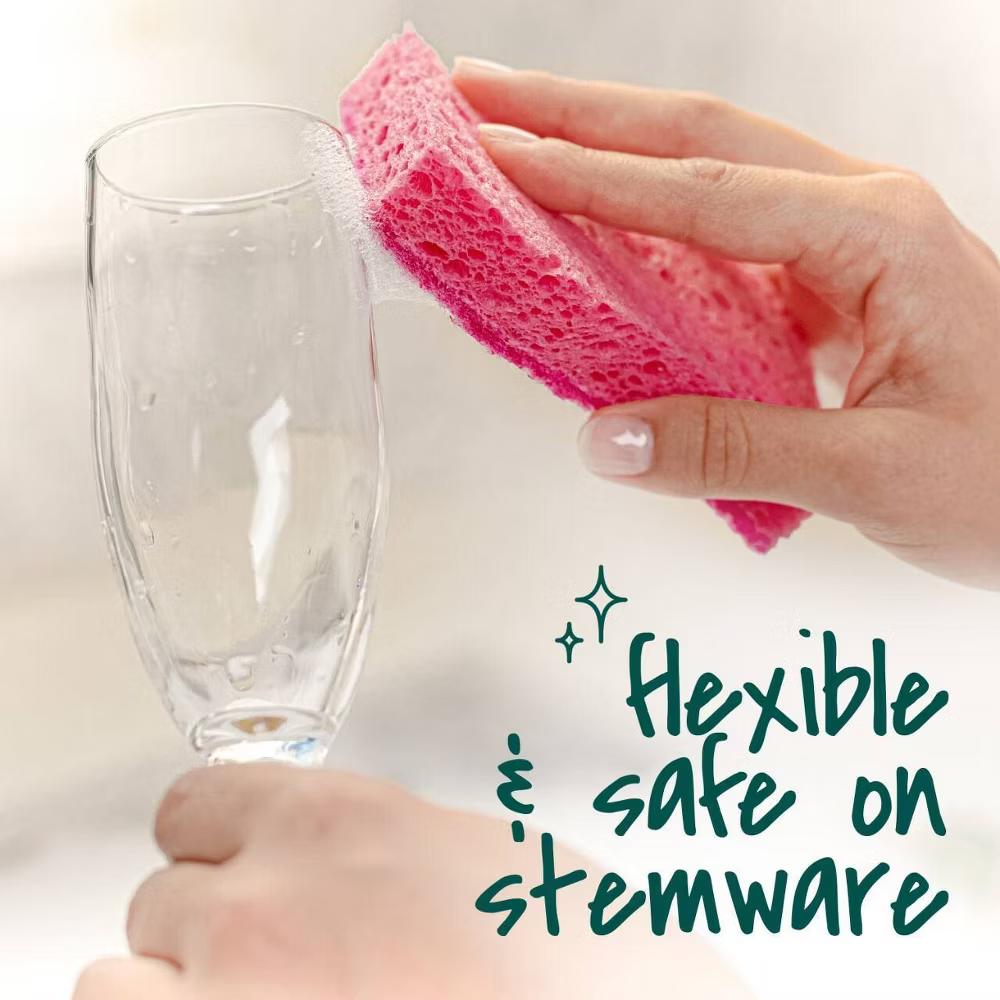 Delicate Clean Non-Scratch Scrub Sponges - 3ct: Multi-Surface, Reusable Cellulose Cleaning Tools - Image 7