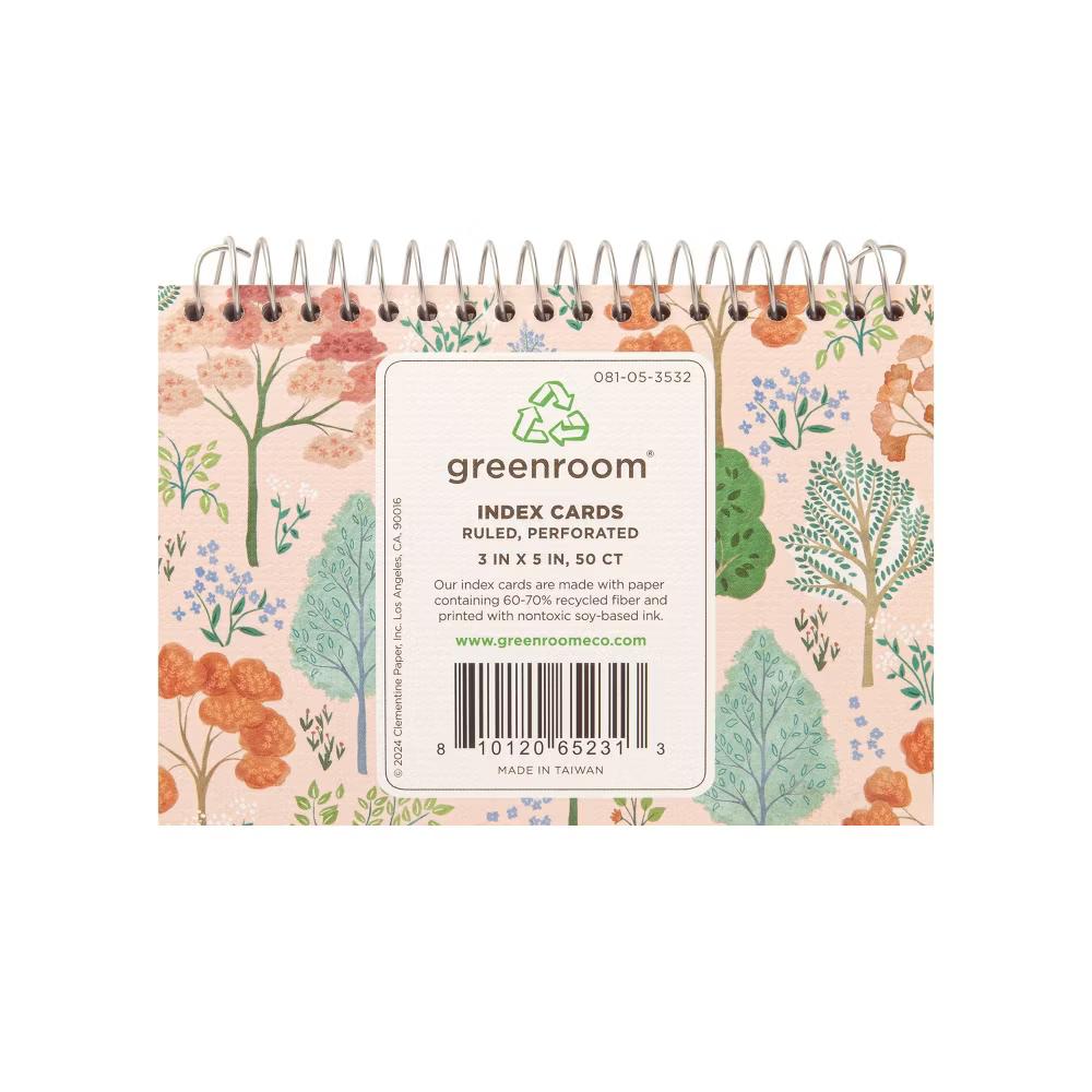 greenroom 3"x5" 50ct Spiral Index Cards: Multicolored Art & Design Notecards, Special Rule, Uncoated Paper Basics