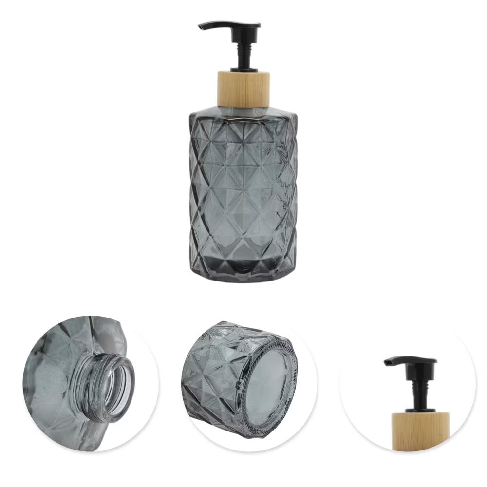 Reusable Round Bottom Diamond Pattern Soap Dispenser 11.16oz 1 Pc - Image 5