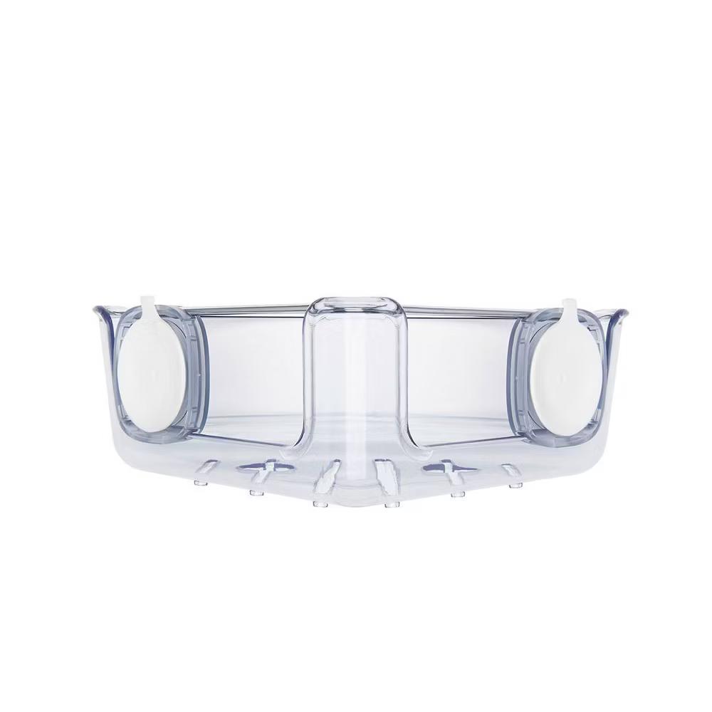 Stronghold Suction Corner Basket: Stainless Steel & Plastic Shower Organizer, Bath Storage - Image 3
