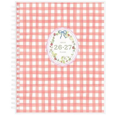 Day Designer 6"x8" 2026-2027 Weekly/Monthly Lila Planner Painted Gingham Red Smooth Frosted Wirebound - Image 7