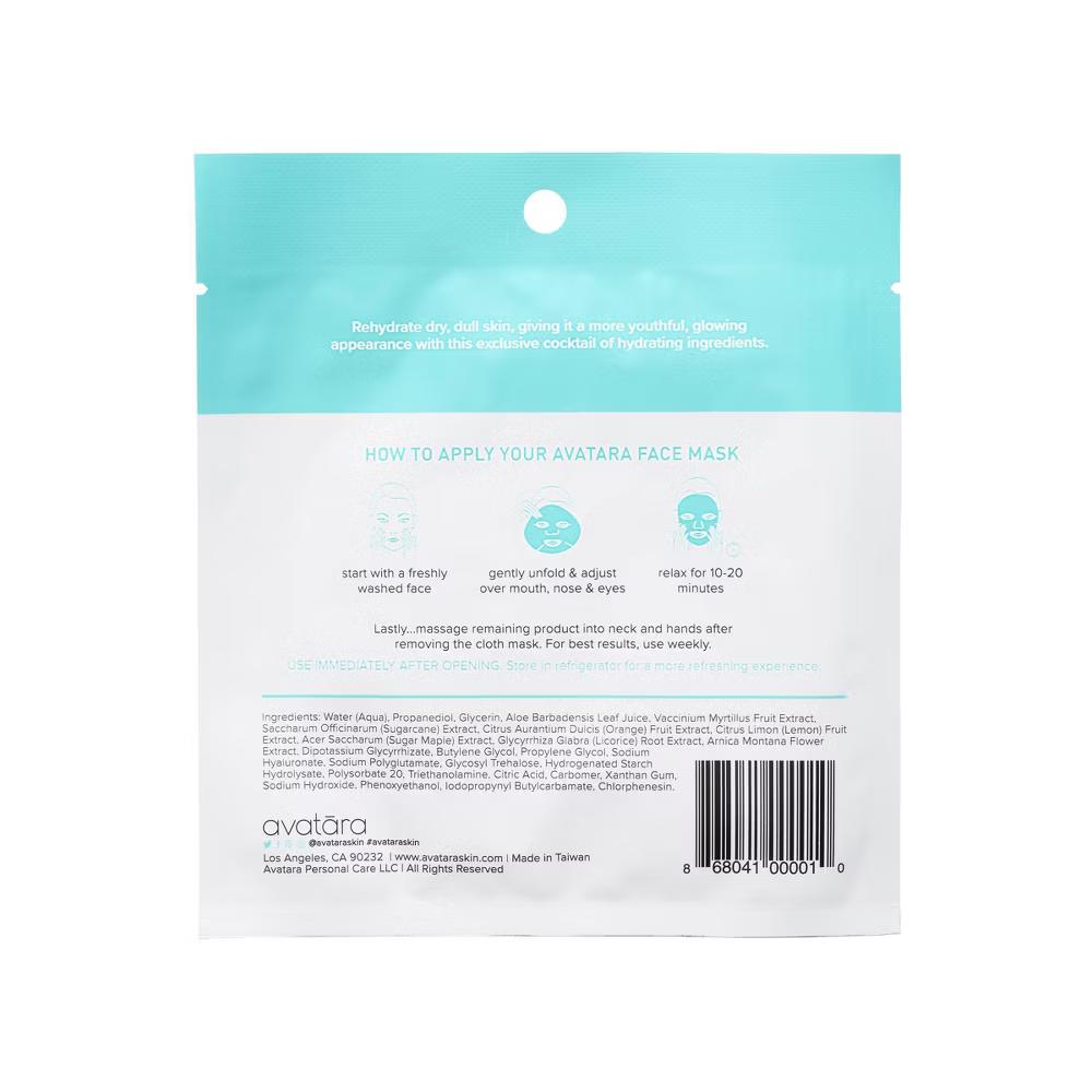 Avatara Drink Up Face Mask - 0.71 fl oz: Moisturizing, Paraben-Free, For Normal to Very Dry Skin