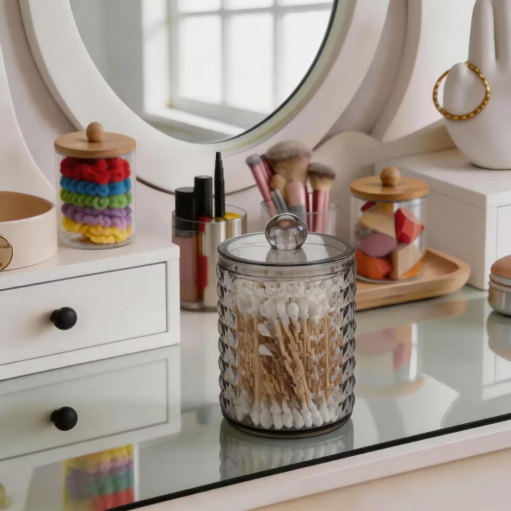 Dustproof Diamond-pattern Bath Canister 1 Pc - Image 9