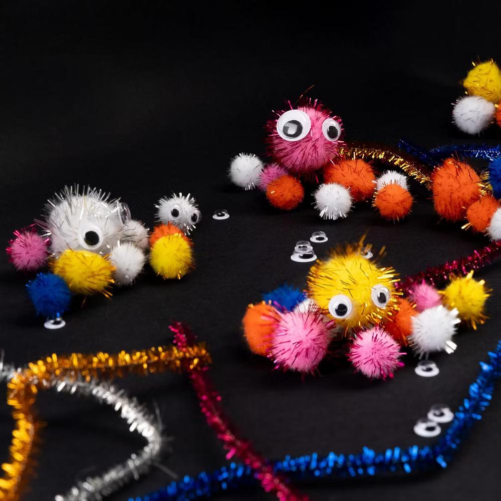 300ct Craft Combo Pack Pipe Cleaners Pompoms Googly Eyes Activity Kits - Image 6