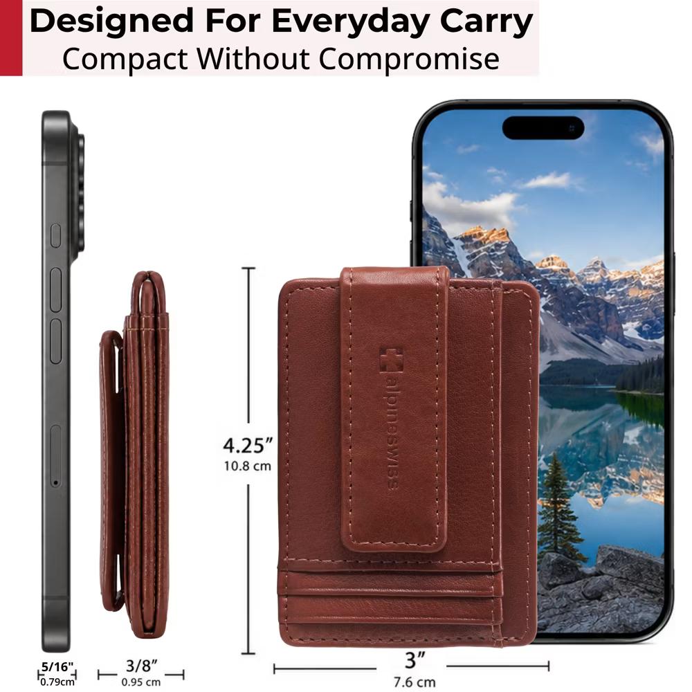 Alpine Swiss Harper Mens RFID Slim Money Clip Front Pocket Wallet Minimalist Leather ID Card Holder - Image 66