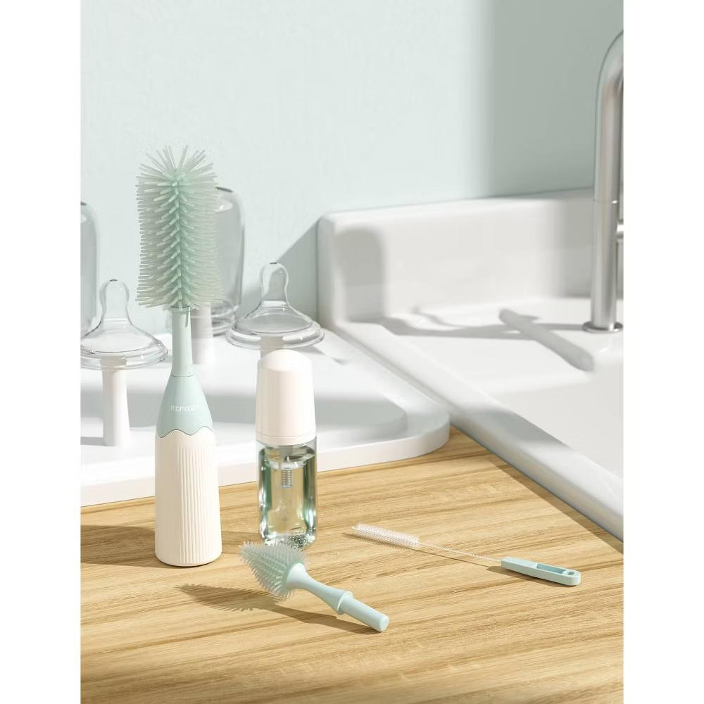 Momcozy Innovative Push-Press Design Bottle Brush Kit - 7ct: Plastic Scrub Cleaning Set for Household Use - Image 3