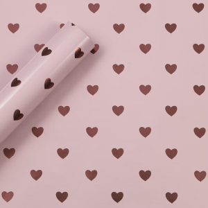 96"x30" Foil Print Hearts Gift Wrapping Paper Pink
