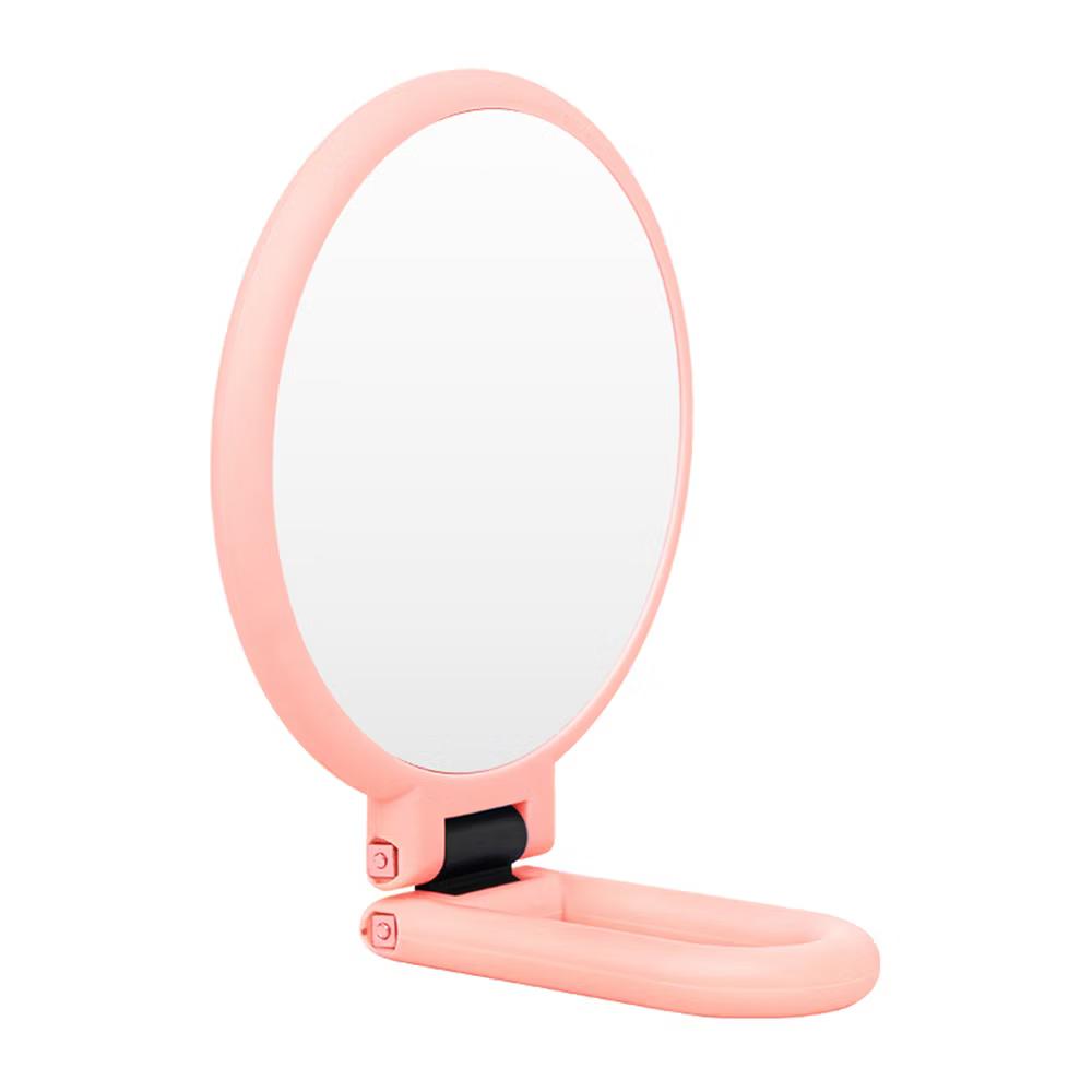 Mber Hand Mirror For Makeup Mirror Double Sided, 1X 10X Magnifying Mirror, Handheld Mirrors with Handle, Foldable Travel Hand Mirror With Stand Pink - Image 10