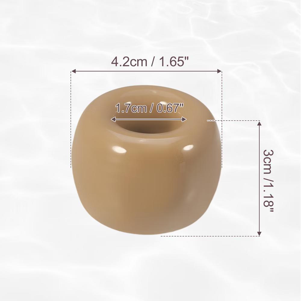 Bathroom Round Mini Ceramic Toothbrush Holder 1.65"x1.18" 2Pcs - Image 14