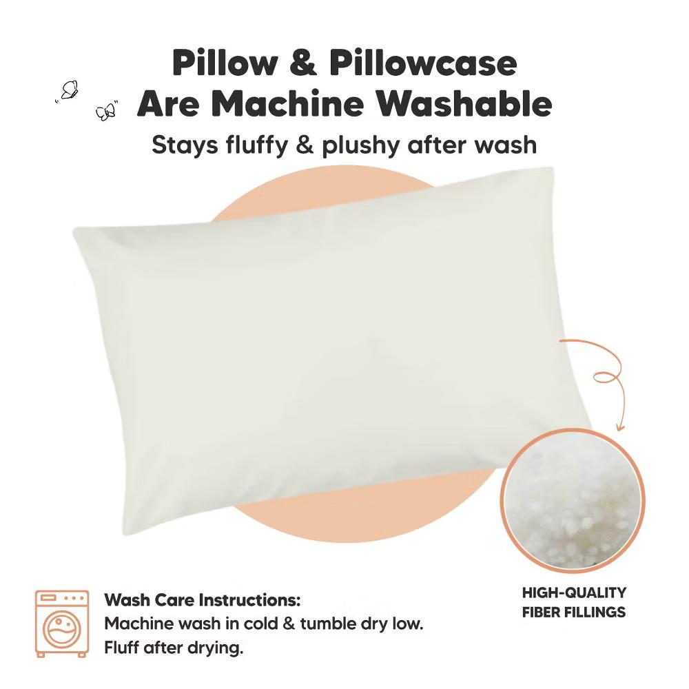 Jumbo Toddler Pillow with Pillowcase, 14X20 Soft Organic Toddler Pillows for Sleeping, Kids Travel Pillow - Image 38
