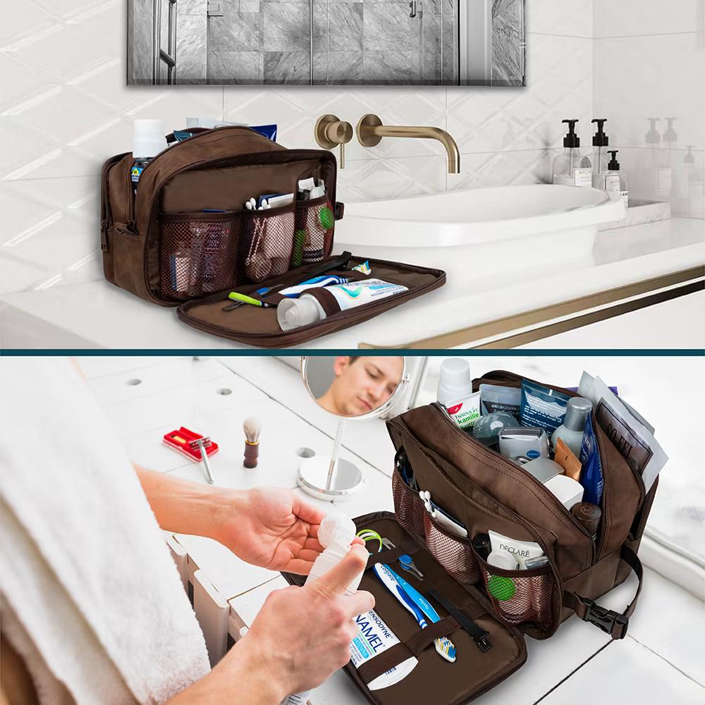 Toiletry Bag for Men, Travel Pouch Essentials Shaving Dopp Kit, Water Resistant Organizer Case Accessories - Image 10