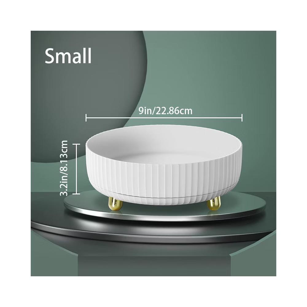360 Degree Rotating Makeup Organizer Tray, Lazy Susan Perfume and Skincare Storage Organizer for Vanity, Dresser and Bathroom Countertop-white - Image 6
