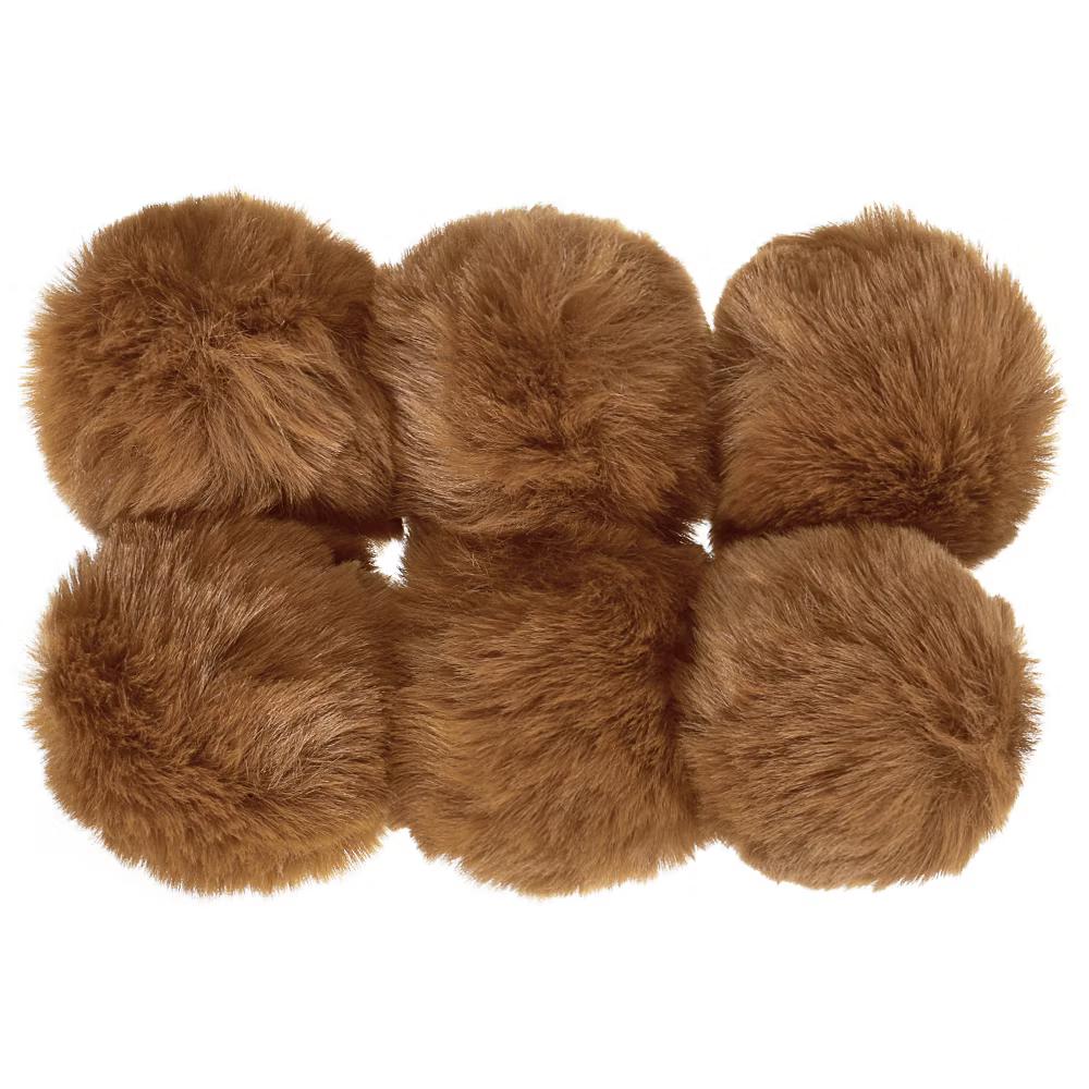 Fluffy Soft Elastic Faux Fur Pom Poms for Hats Scarves Gloves 6 Pcs - Image 11