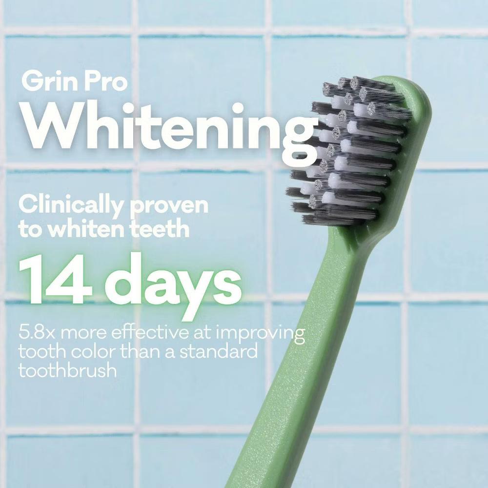 Pro Ultimate Triple Action Whitening 100% Recycled Plastic Handle Toothbrushes - Soft - Green/White - 2ct - Image 6