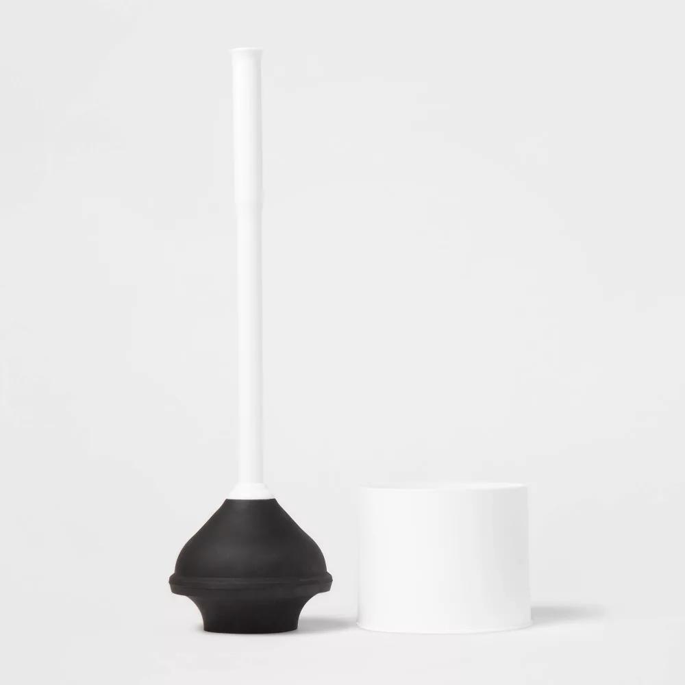 Plunger White - Essential Bathroom Accessory, Plastic with Holder, Recyclable - Image 4
