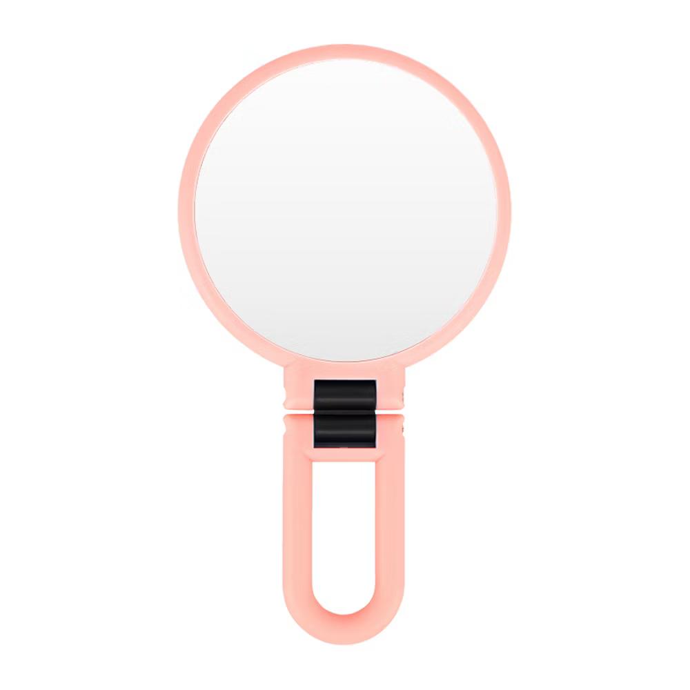 Mber Hand Mirror For Makeup Mirror Double Sided, 1X 10X Magnifying Mirror, Handheld Mirrors with Handle, Foldable Travel Hand Mirror With Stand Pink - Image 5