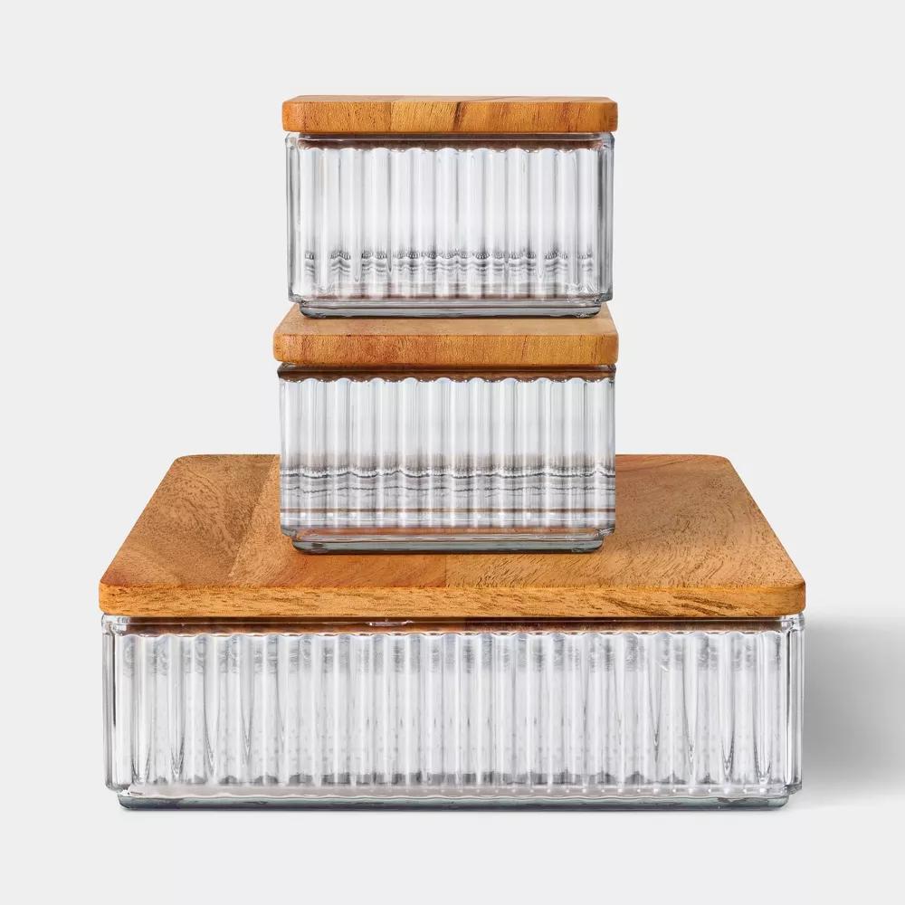 Desktop Storage Containers Trays with Lids Set of 3 - Image 2