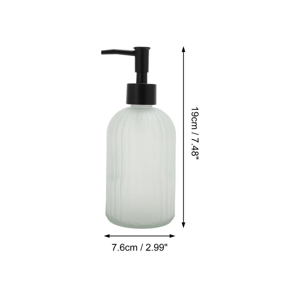 Durable Round Bottom Vertical Stripe Soap Dispenser 13.53oz 1 Pc - Image 2
