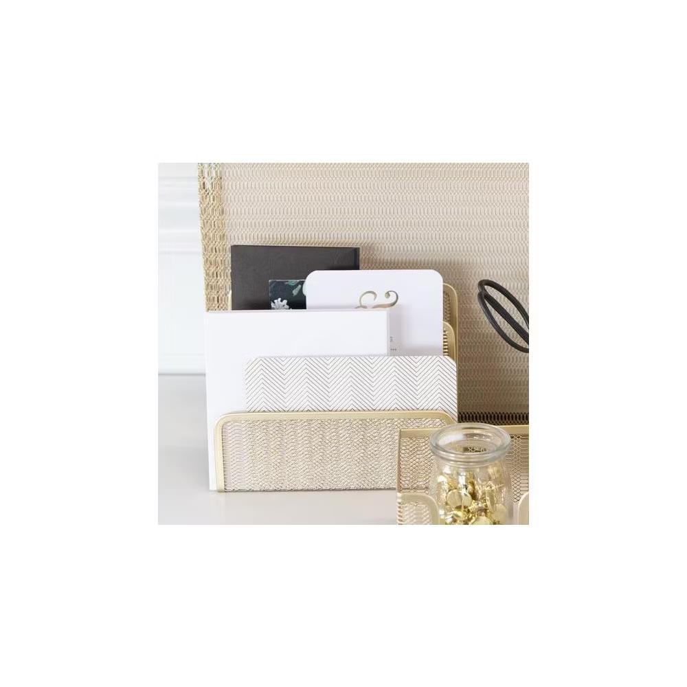 Blu Monaco 3 Tier Metal Mesh Letter Sorter - Available in Aqua, Black, Gold, Pink, Rose Gold, and White - Image 20
