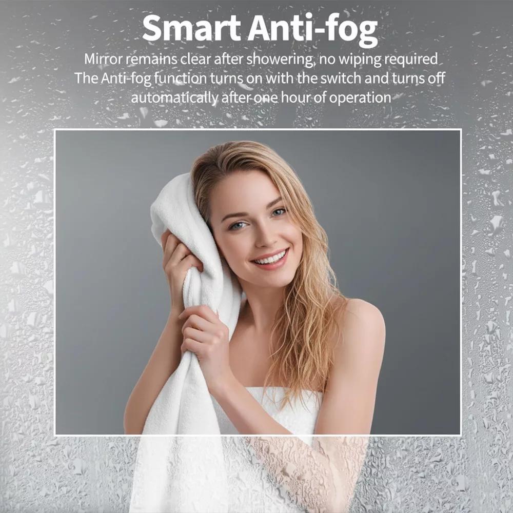 New England Stories Anti-Fog LED Bathroom Mirror with Dual Front & Backlit Lights - Image 5