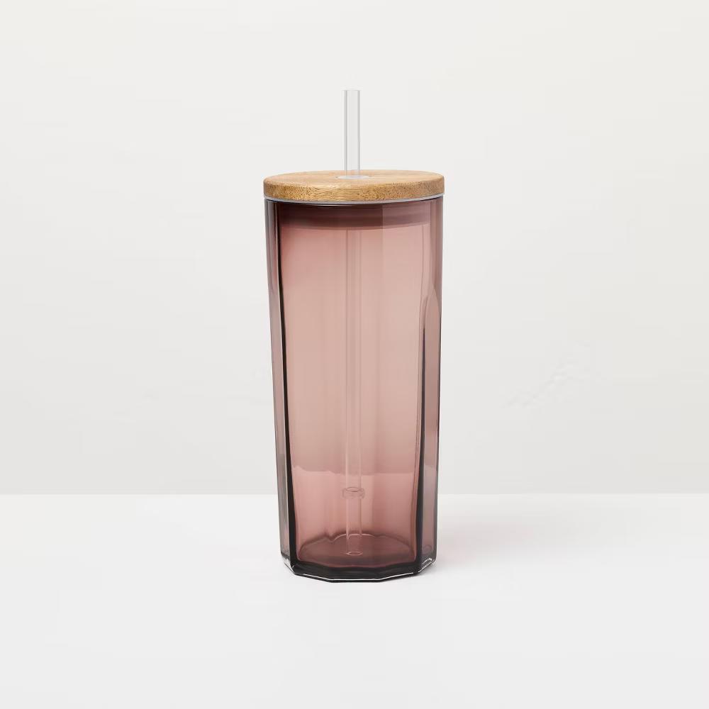 21oz Glass Tumbler with Wooden Lid - with Magnolia - Image 13