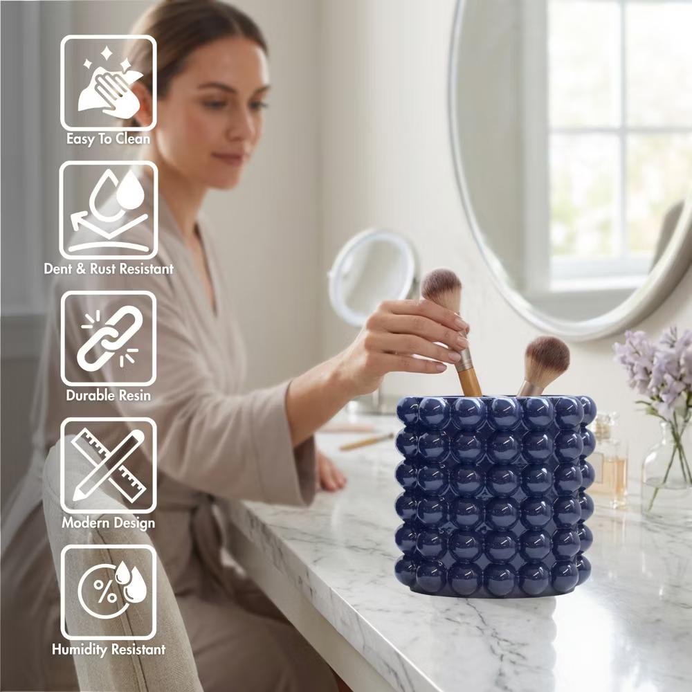 Better Trends Nova Bathroom Accessories Collection Toothbrush Holder 100% Resin with Bubble Pattern for Vanity Decor & Countertop - Image 21