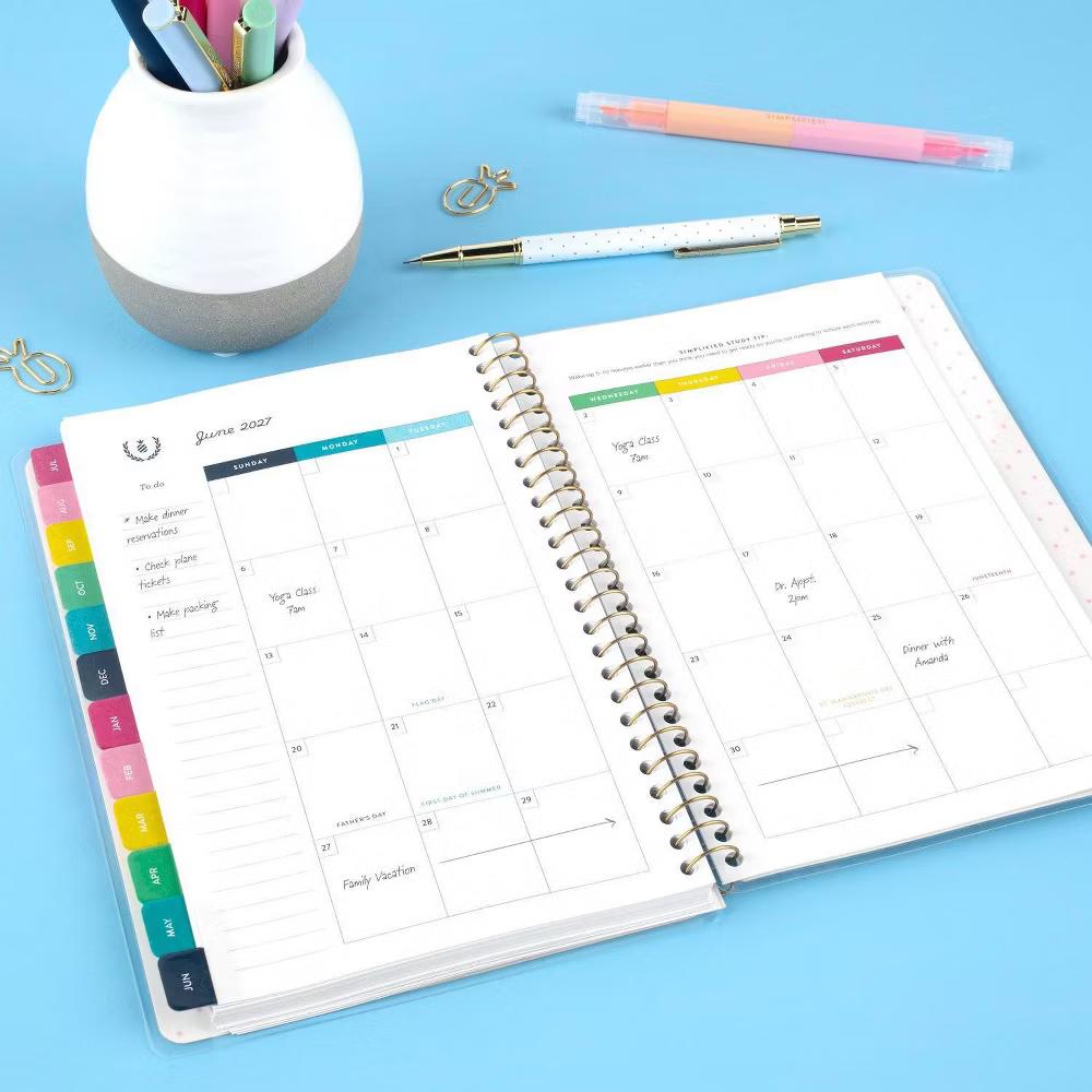 Emily Ley for At-A-Glance 5.375"x8.5" 2026-2027 Weekly/Monthly Small Student Planner Cream Floral - Image 11