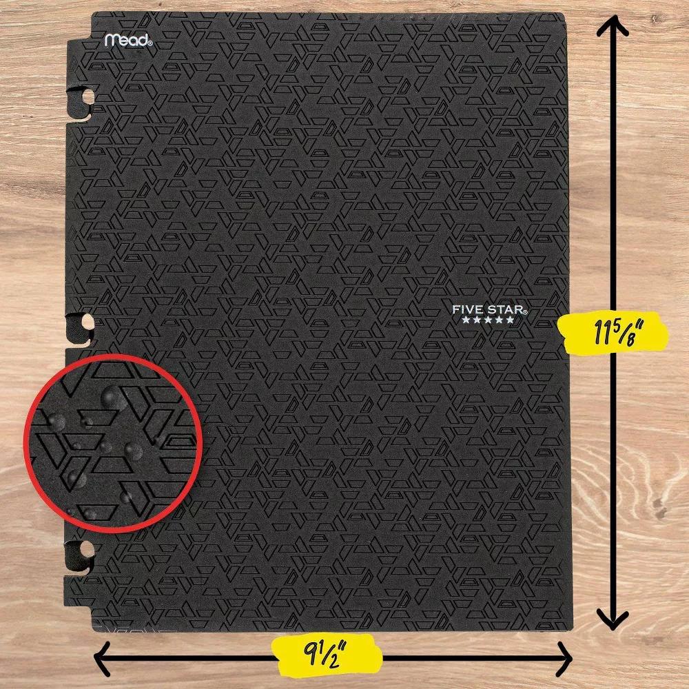 Five Star 2 Pocket Plastic Folders Snap In Portfolio Black - Image 3
