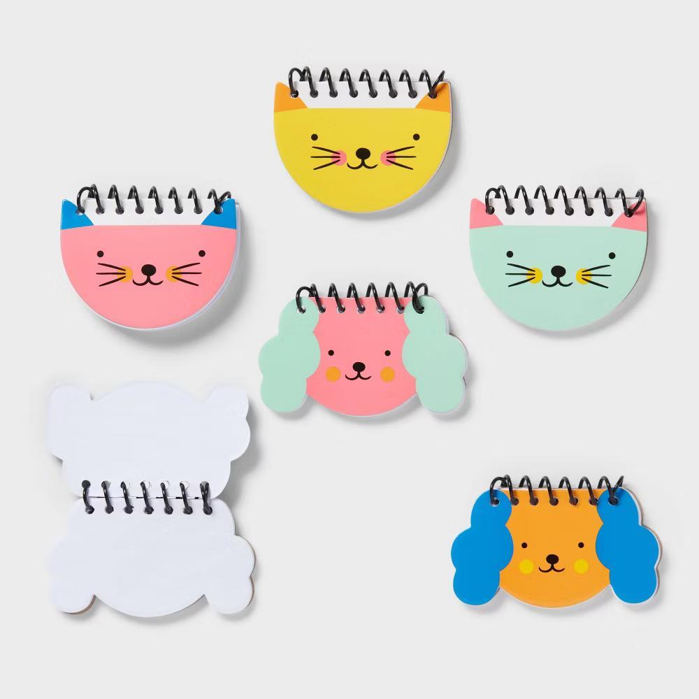 6ct Cat/Dog Mini Spiral Notebooks - Multicolor Animal Party Favors for Kids, Birthday Goodie Bag Essentials - Image 3