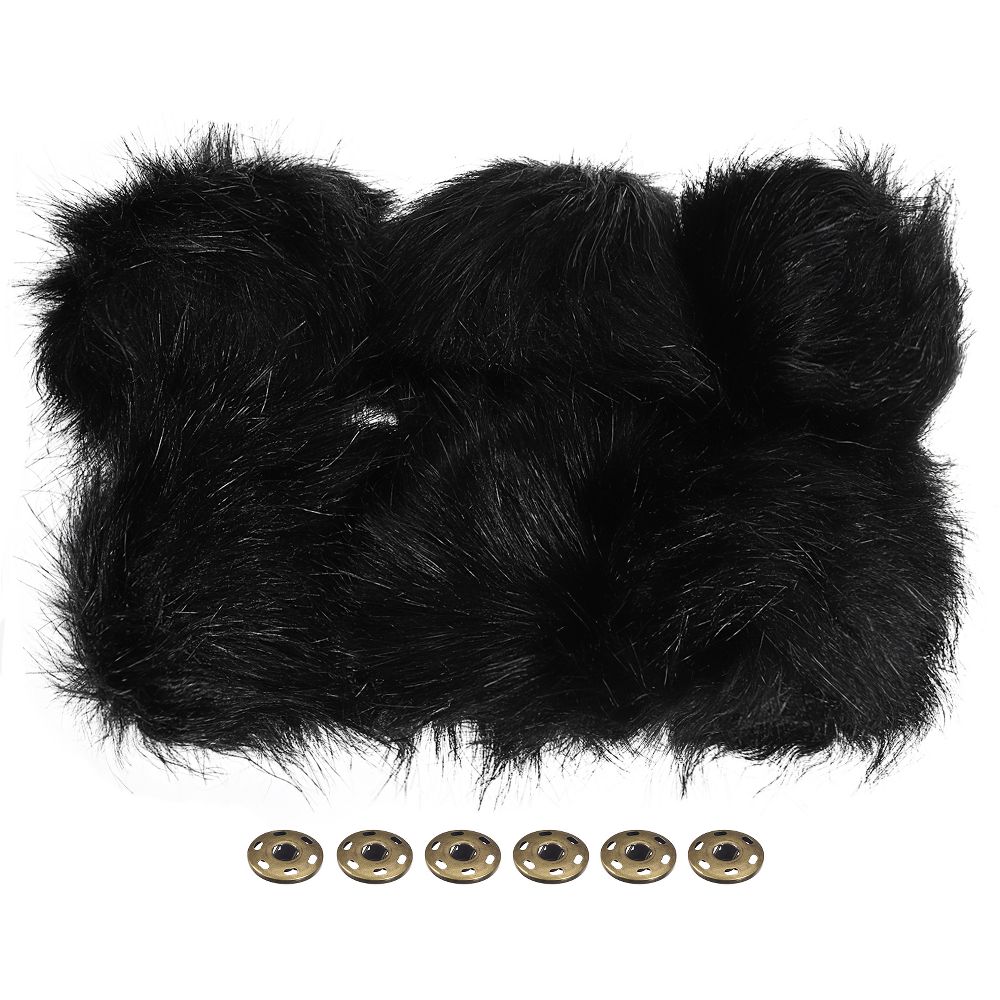 Fluffy Soft Elastic Faux Fur Pom Poms for Hats DIY Scarves 6 Pcs