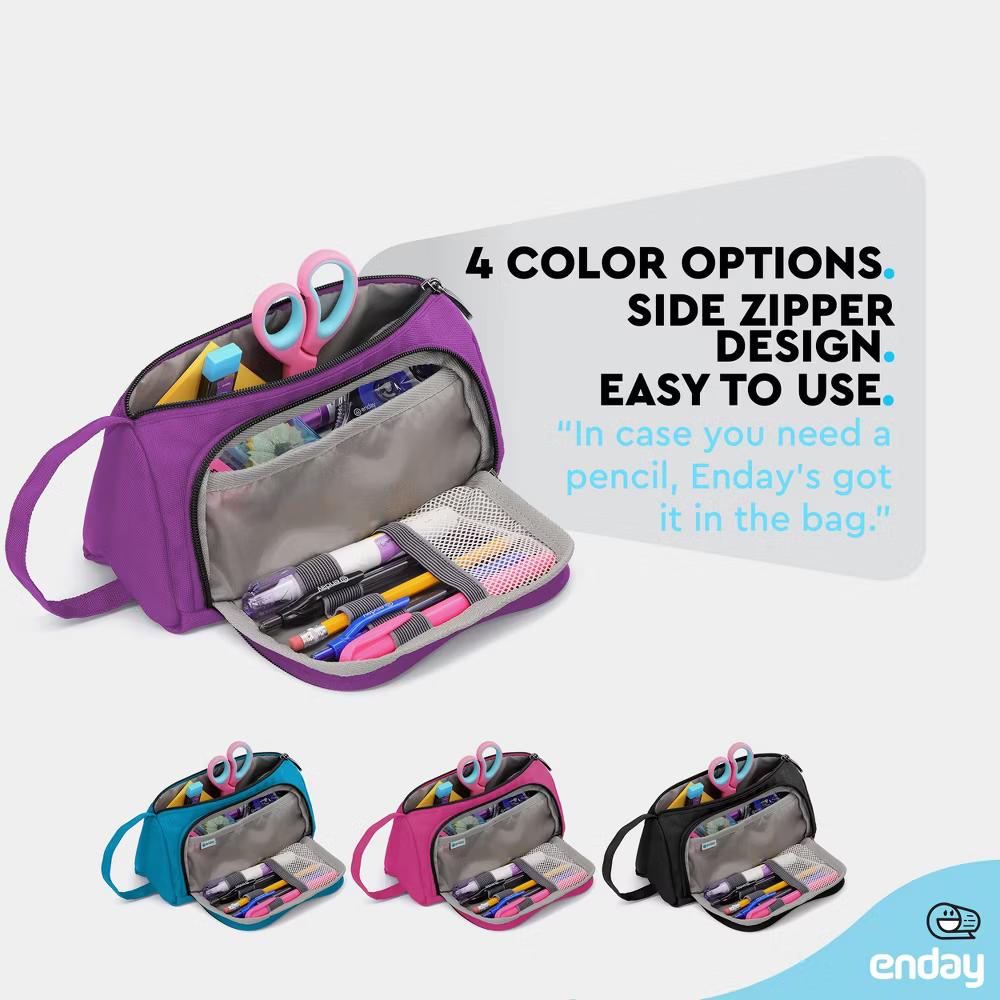 Large Capacity Pencil Case, 3-Compartment Zipper Pencil Pouch, Cute Pencil Case Organizer - Image 28