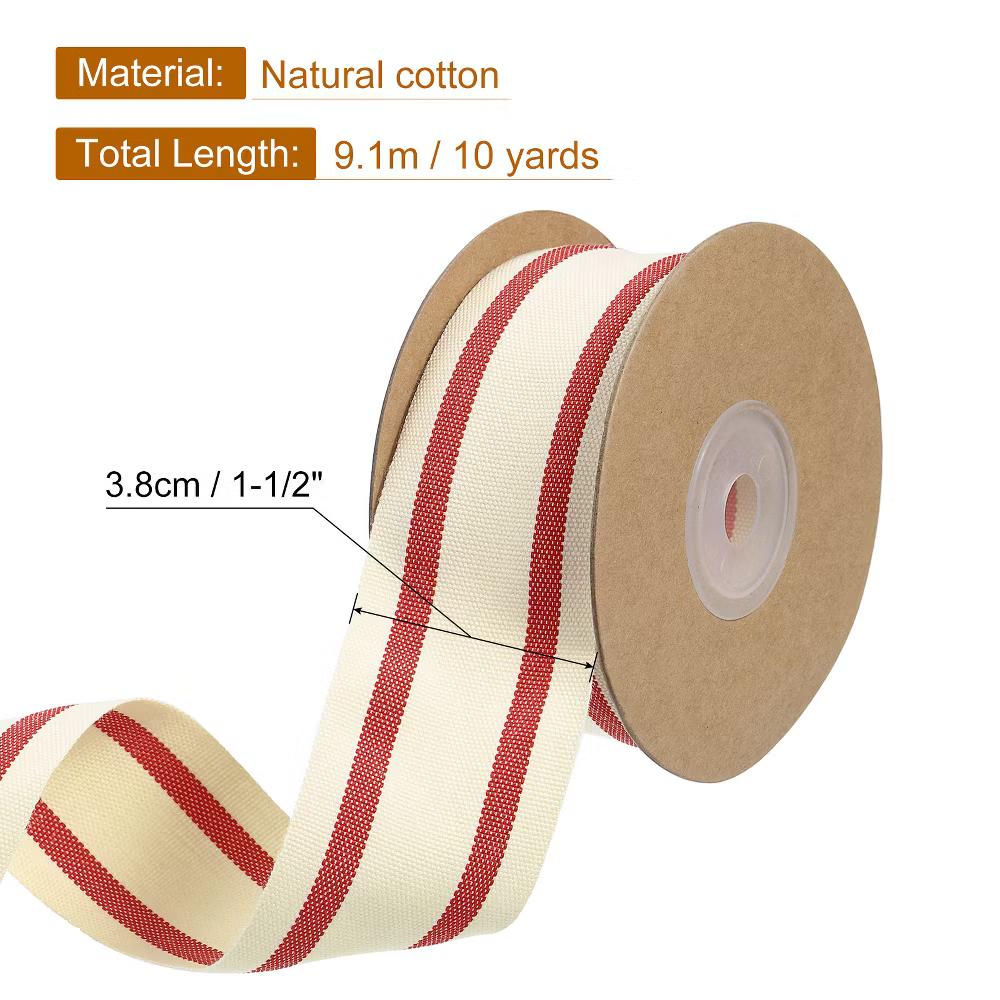 Cotton Fabric Striped Grosgrain Craft Embellishments Ribbon 10 Yard - Image 17