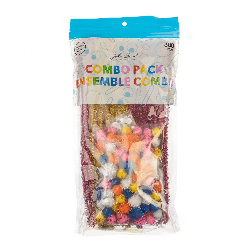 300ct Craft Combo Pack Pipe Cleaners Pompoms Googly Eyes Activity Kits - Image 14