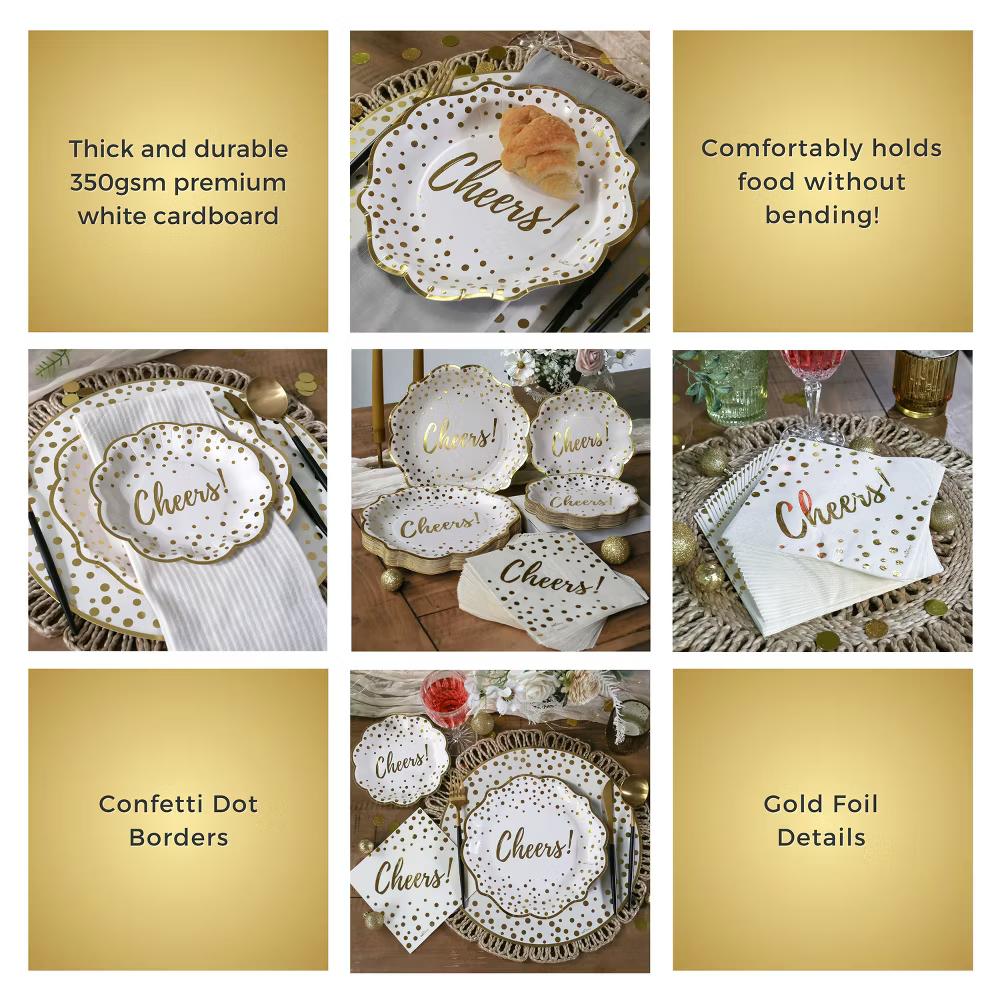 Cheers 72 Piece Party Tableware Set (24 Guests) | 00271NA-kit - Image 2
