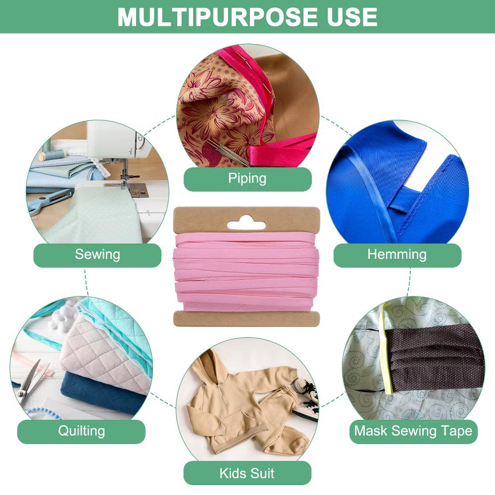 Cotton Durable Washable Double Fold Bias Tape Bias Tape 1 Pc - Image 27