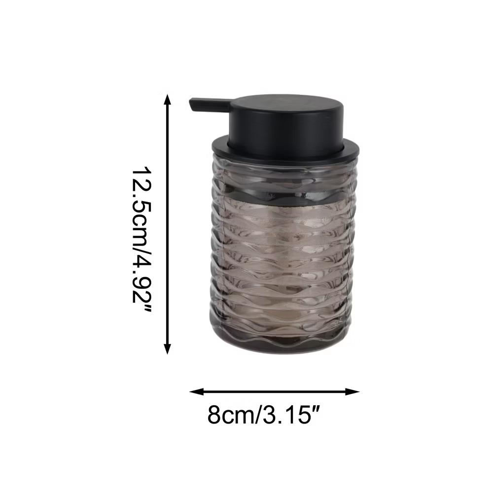 Wave Pattern Pump Soap Dispenser Gray Black 1 Pc - Image 2