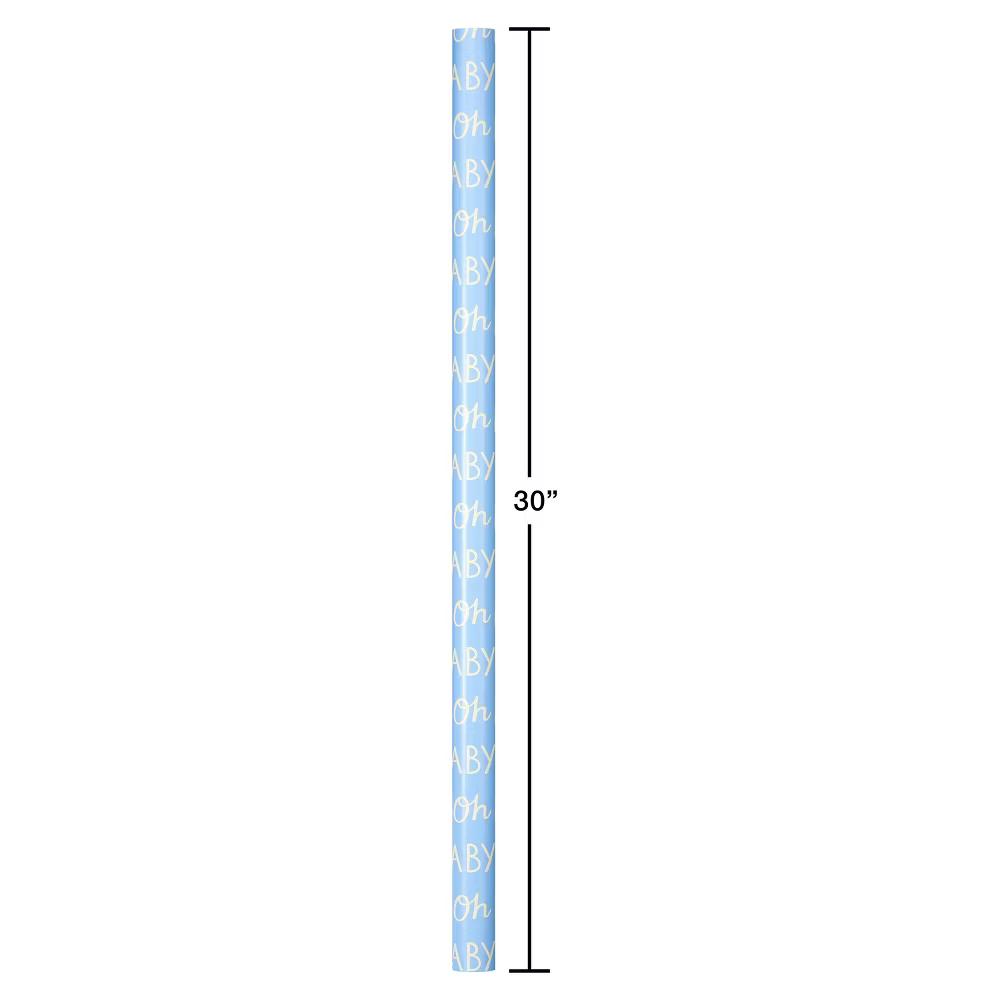 20 Sq Ft 'Oh Baby' Wrapping Paper Blue