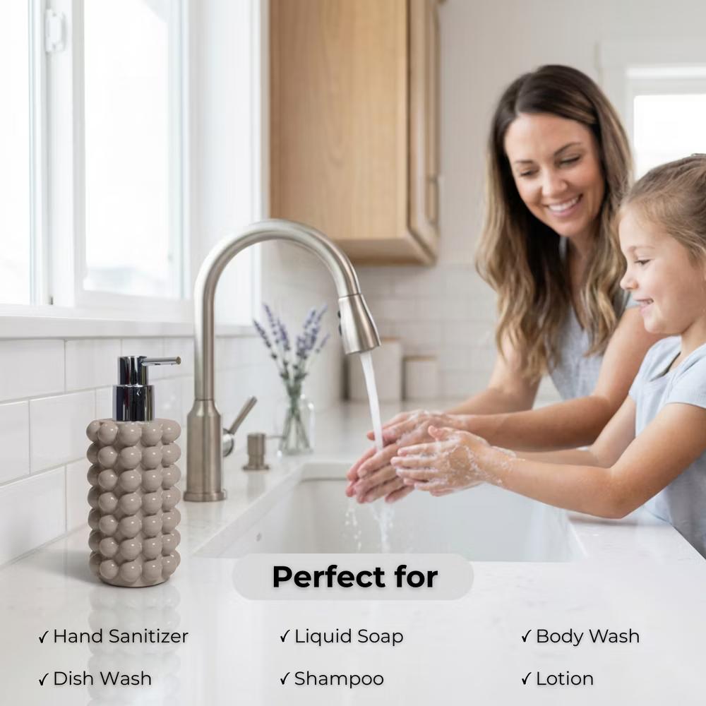 Better Trends Nova Bathroom Accessories 100% Resin Impeccably Crafted Soap Dispenser with Rust-Proof Pump for Bathroom & Kitchen Countertops - Image 5