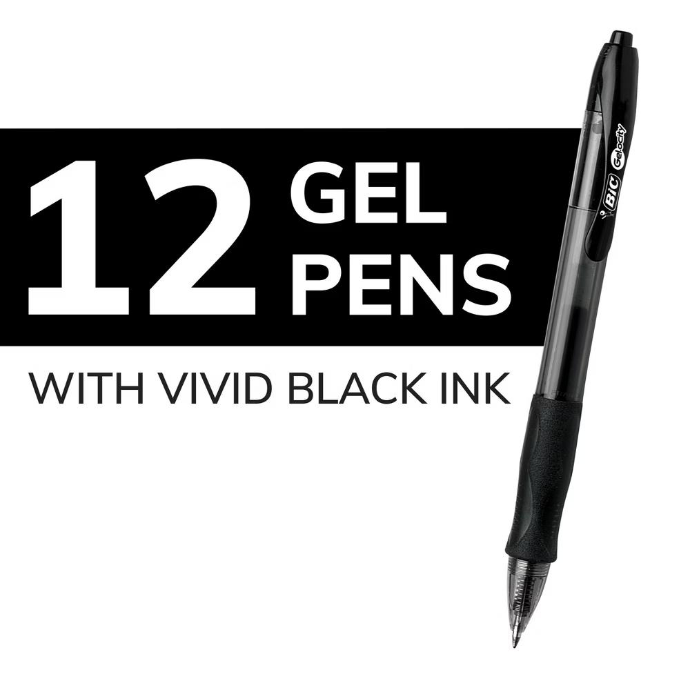 Gelocity Original Black Gel Pens, Medium Point (0.7mm), 12-Count Pack, Retractable Gel Pens with Comfortable Grip - Image 5