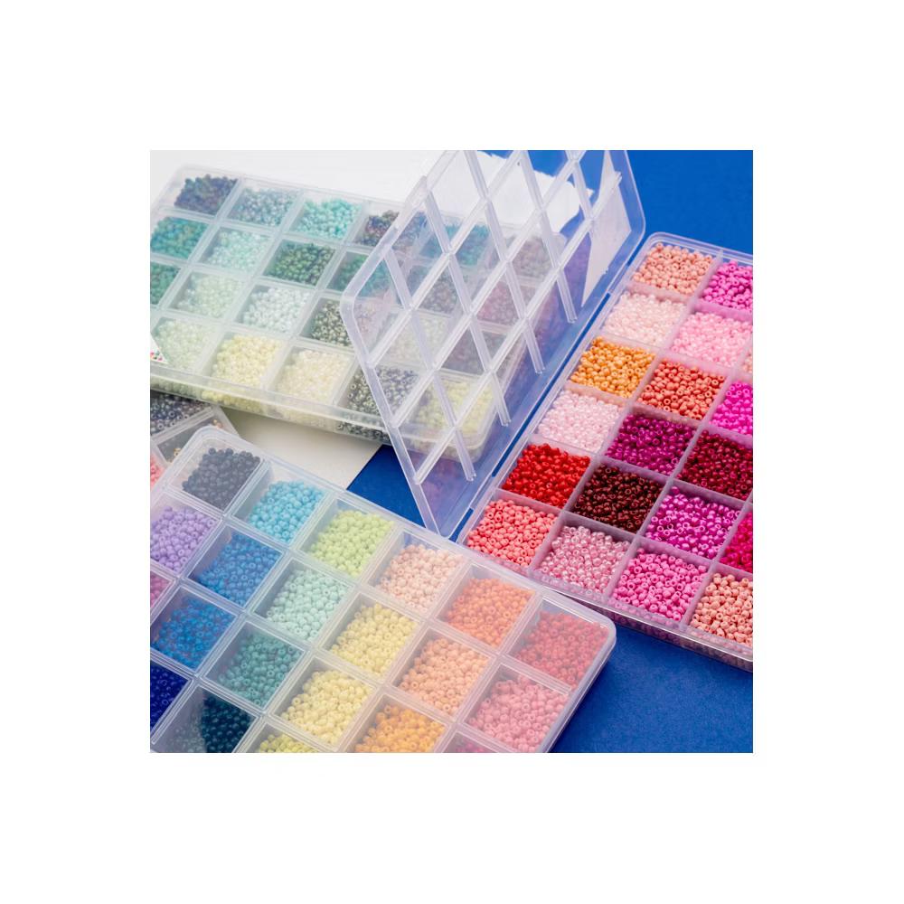 12500pcs Assorted Glass Seed Beads 8/0, 24 Colors Blue Serenity Palette Round Bead for DIY Crafts Jewelry Making Bead Box - Image 2