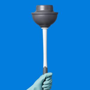 Toilet Plunger with Holster - Rubber, Reusable, Soft Grip