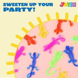 48Pcs Sticky Lizards Party Favors, Party Table Favors Set for Kids, Holiday Traditions Classroom Treasure Box Carnival Prizes Pinata Stuff Toys
